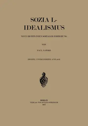 Natorp | Sozial-Idealismus | Buch | 978-3-642-98352-8 | www.sack.de
