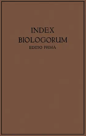 Hirsch | Index Biologorum | Buch | 978-3-642-98565-2 | www.sack.de