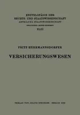 Herrmannsdorfer / Kaskel / Kohlrausch |  Versicherungswesen | Buch |  Sack Fachmedien