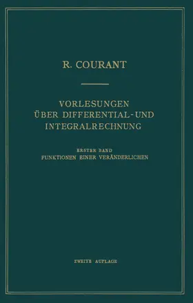 Courant |  Vorlesungen Über Differential- und Integralrechnung | Buch |  Sack Fachmedien