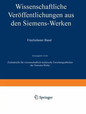 Boul / Köttgen / Fellinger |  Wissenschaftliche Veröffentlichungen aus den Siemens-Werken | Buch |  Sack Fachmedien