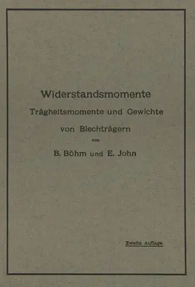 Böhm / John |  Widerstandsmomente | Buch |  Sack Fachmedien