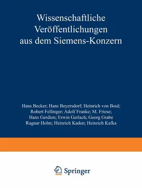 Becker / Holm / Beyersdorf |  Wissenschaftliche Veröffentlichungen aus dem Siemens-Konzern | Buch |  Sack Fachmedien