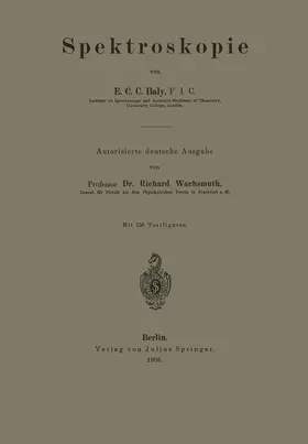 Baly / Wachsmuth |  Spektroskopie | Buch |  Sack Fachmedien