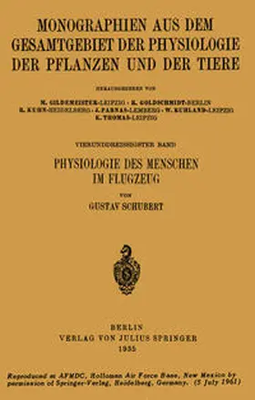 Schubert / Gildmeister / Goldschmidt | Physiologie des Menschen im Flugzeug | E-Book | sack.de