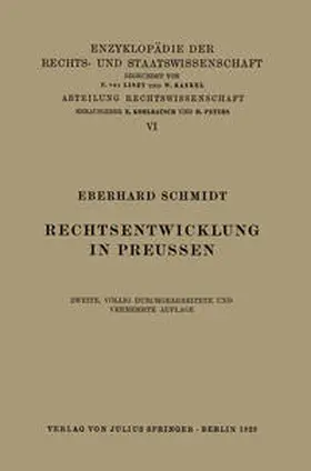 Schmidt / Kohlrausch / Kaskel | Rechtsentwicklung in Preussen | E-Book | sack.de