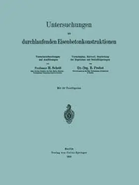 Scheit / Probst | Untersuchungen an durchlaufenden Eisenbetonkonstruktionen | E-Book | www.sack.de