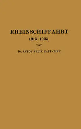 Napp-Zinn | Rheinschiffahrt 1913–1925 | E-Book | sack.de