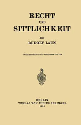 Laun | Recht und Sittlichkeit | E-Book | www.sack.de