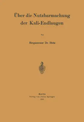 Dietz |  Über die Nutzbarmachung der Kali-Endlaugen | eBook | Sack Fachmedien