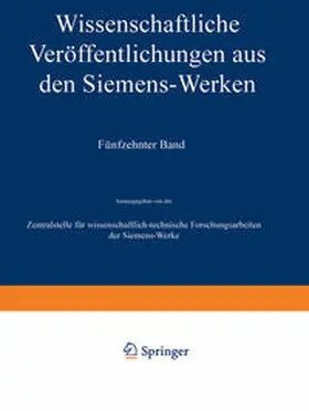 Boul / Fellinger / Köttgen |  Wissenschaftliche Veröffentlichungen aus den Siemens-Werken | eBook | Sack Fachmedien