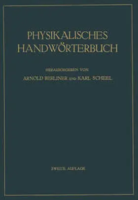 Berliner / Scheel |  Physikalisches Handwörterbuch | eBook | Sack Fachmedien