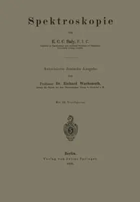 Baly / Wachsmuth |  Spektroskopie | eBook | Sack Fachmedien
