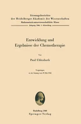 Uhlenhuth | Entwicklung und Ergebnisse der Chemotherapie | E-Book | www.sack.de