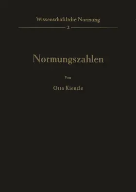 Kienzle |  Normungszahlen | Buch |  Sack Fachmedien