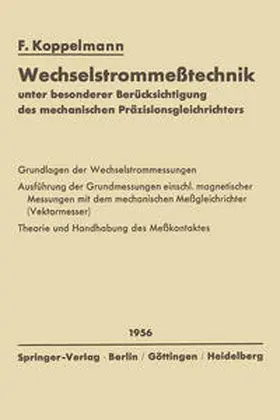 Koppelmann |  Wechselstrommeßtechnik | eBook | Sack Fachmedien