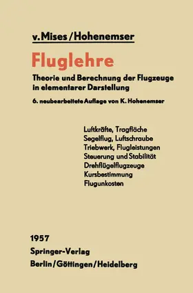 Mises / Hohenemser |  Fluglehre | Buch |  Sack Fachmedien
