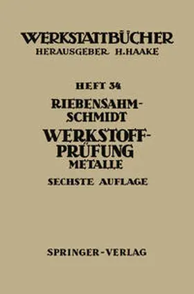 Riebensahm / Schmidt |  Werkstoffprüfung | eBook | Sack Fachmedien