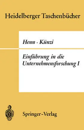Henn / Künzi |  Einführung in die Unternehmensforschung I | eBook | Sack Fachmedien