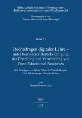 Hoeren | Rechtsfragen digitaler Lehre - unter besonderer Berücksichtigung der Erstellung und Verwendung von Open Educational Resources | Buch | 978-3-643-15468-2 | sack.de