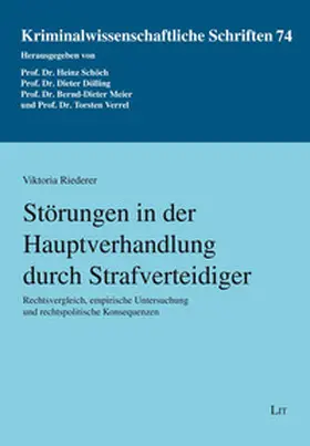 Riederer |  Störungen in der Hauptverhandlung durch Strafverteidiger | Buch |  Sack Fachmedien