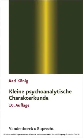 König | Kleine psychoanalytische Charakterkunde | E-Book | www.sack.de
