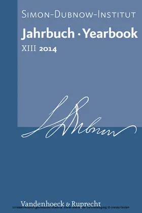 Diner |  Jahrbuch des Simon-Dubnow-Instituts / Simon Dubnow Institute Yearbook XIII/2014 | eBook | Sack Fachmedien