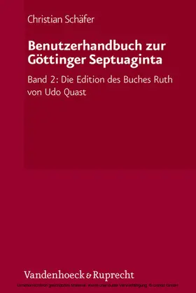 Schäfer | Benutzerhandbuch zur Göttinger Septuaginta | E-Book | www.sack.de