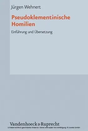 Wehnert |  Pseudoklementinische Homilien | eBook | Sack Fachmedien