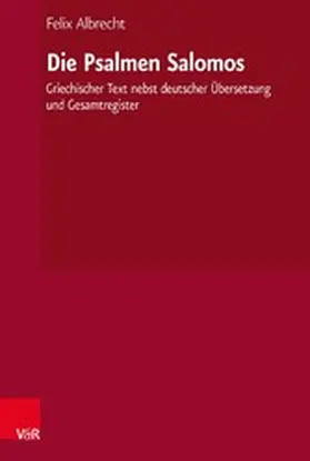 Albrecht |  Die Psalmen Salomos | eBook | Sack Fachmedien