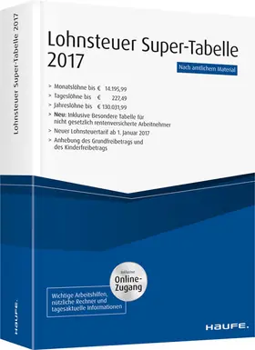  Lohnsteuer-Supertabelle 2017 plus Onlinezugang | Buch |  Sack Fachmedien
