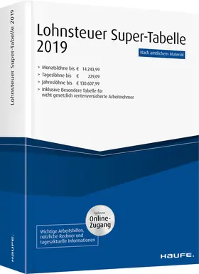 Lohnsteuer-Supertabelle 2019 plus Onlinezugang | Medienkombination | 978-3-648-11450-6 | www.sack.de