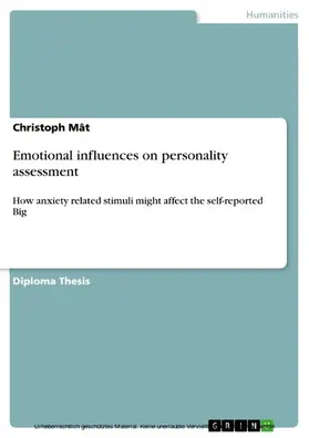 Mât |  Emotional influences on personality assessment | eBook | Sack Fachmedien