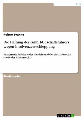 Franke |  Die Haftung des GmbH-Geschäftsführers wegen Insolvenzverschleppung | eBook | Sack Fachmedien
