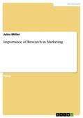 Miller |  Importance of Research in Marketing | Buch |  Sack Fachmedien