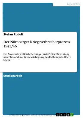 Rudolf |  Der Nürnberger Kriegsverbrecherprozess 1945/46 | eBook | Sack Fachmedien