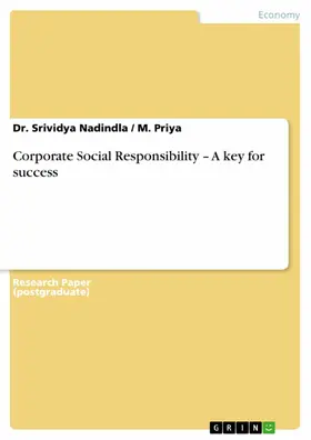 Nadindla / Priya |  Corporate Social Responsibility – A key for success | eBook | Sack Fachmedien