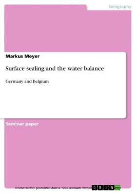 Meyer |  Surface sealing and the water balance | eBook | Sack Fachmedien