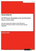 Beljanski |  Die Weimarer Republik in der Ära Friedrich Ebert (1919-1925) | eBook | Sack Fachmedien
