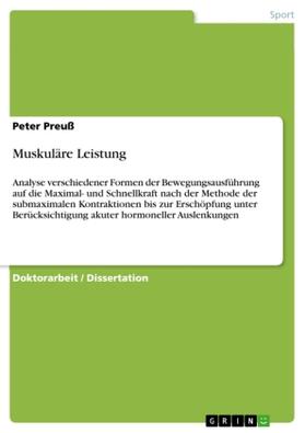 Preuß |  Muskuläre Leistung | Buch |  Sack Fachmedien