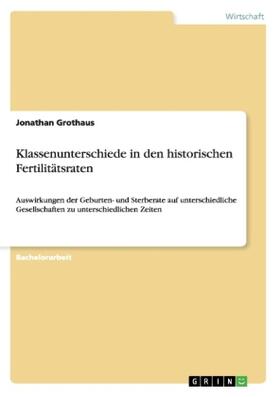 Grothaus |  Klassenunterschiede in den historischen Fertilitätsraten | Buch |  Sack Fachmedien