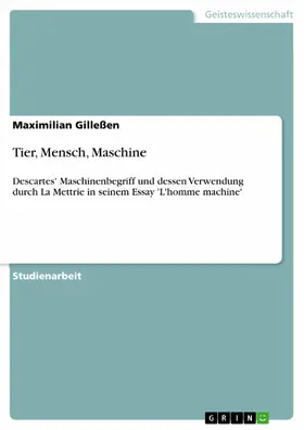 Gilleßen |  Tier, Mensch, Maschine | eBook | Sack Fachmedien
