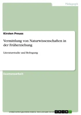 Preuss |  Vermittlung von Naturwissenschaften in der Früherziehung | eBook | Sack Fachmedien