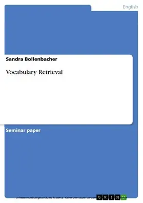 Bollenbacher |  Vocabulary Retrieval | eBook | Sack Fachmedien
