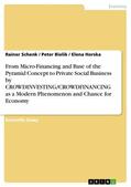 Schenk / Bielik / Horska |  From Micro-Financing and Base of the Pyramid Concept to Private Social Business by CROWDINVESTING/CROWDFINANCING as a Modern Phenomenon and Chance for Economy | eBook | Sack Fachmedien