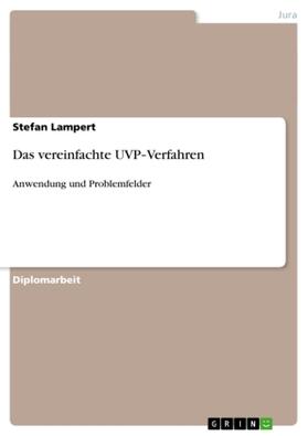 Lampert |  Das ¿vereinfachte¿¿ UVP¿Verfahren | Buch |  Sack Fachmedien