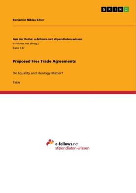 Scher |  Proposed Free Trade Agreements | Buch |  Sack Fachmedien