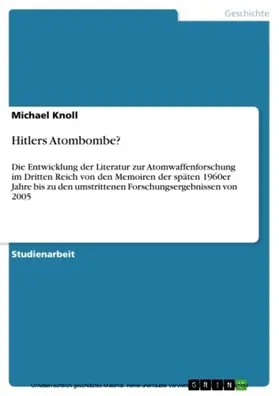 Knoll | Hitlers Atombombe? | E-Book | www.sack.de
