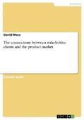 Moss |  The connections between stakeholder claims and the product market | Buch |  Sack Fachmedien