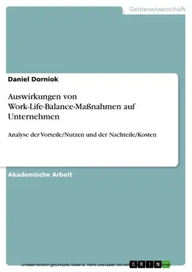 Dorniok |  Auswirkungen von Work-Life-Balance-Maßnahmen auf Unternehmen | eBook | Sack Fachmedien